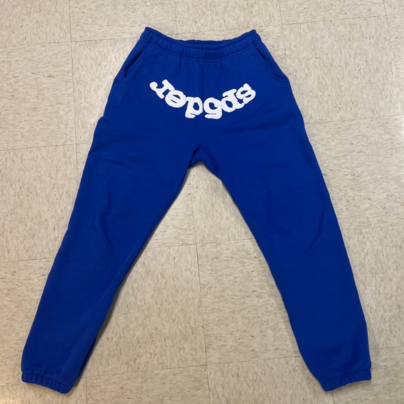Blue sp5der world wide pants size Large